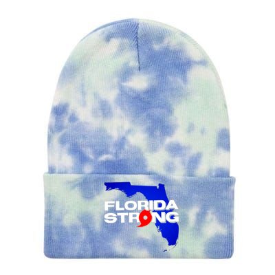 Florida Strong Hurricane Ian Support Football Tie Dye 12in Knit Beanie