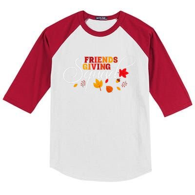 Friendsgiving Squad Happy Thanksgiving Turkey Day Gifts Kids Colorblock Raglan Jersey