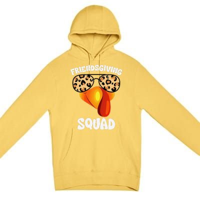 Friendsgiving Squad Happy Thanksgiving Turkey Face Thankful Premium Pullover Hoodie