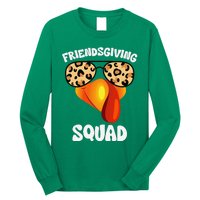 Friendsgiving Squad Happy Thanksgiving Turkey Face Thankful Long Sleeve Shirt