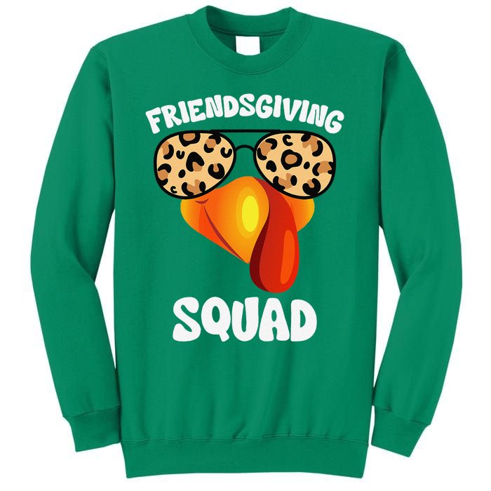 Friendsgiving Squad Happy Thanksgiving Turkey Face Thankful Sweatshirt