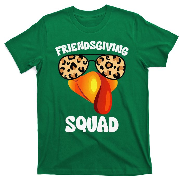 Friendsgiving Squad Happy Thanksgiving Turkey Face Thankful T-Shirt