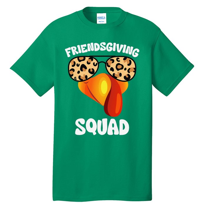 Friendsgiving Squad Happy Thanksgiving Turkey Face Thankful Tall T-Shirt