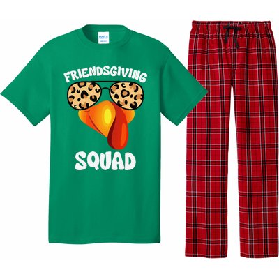 Friendsgiving Squad Happy Thanksgiving Turkey Face Thankful Pajama Set