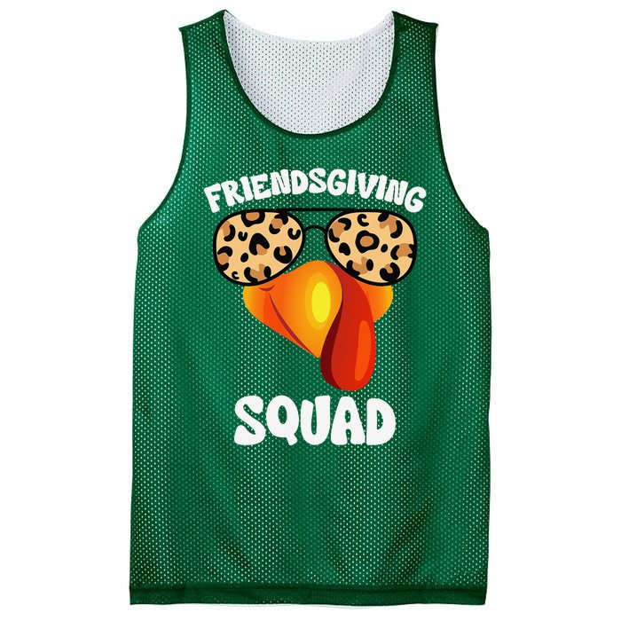 Friendsgiving Squad Happy Thanksgiving Turkey Face Thankful Mesh Reversible Basketball Jersey Tank