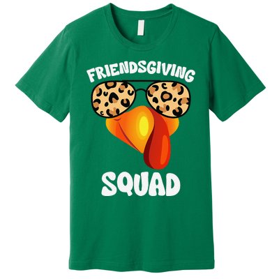 Friendsgiving Squad Happy Thanksgiving Turkey Face Thankful Premium T-Shirt