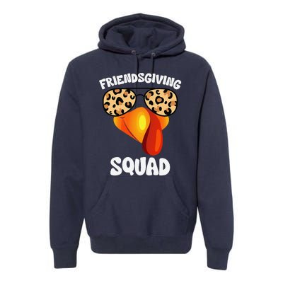 Friendsgiving Squad Happy Thanksgiving Turkey Face Thankful Premium Hoodie