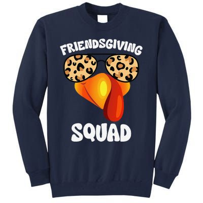 Friendsgiving Squad Happy Thanksgiving Turkey Face Thankful Tall Sweatshirt