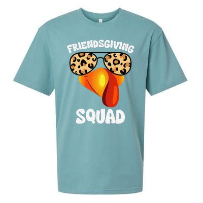 Friendsgiving Squad Happy Thanksgiving Turkey Face Thankful Sueded Cloud Jersey T-Shirt