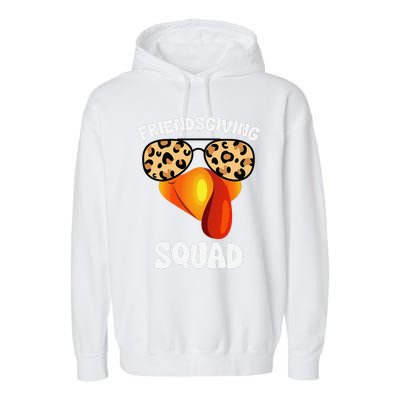 Friendsgiving Squad Happy Thanksgiving Turkey Face Thankful Garment-Dyed Fleece Hoodie