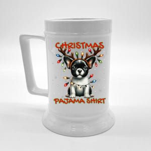 Frenchie Santa Hat & Christmas Lights Cute French Bulldog Beer Stein