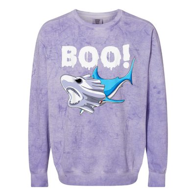 Funny Shark Halloween Boo Spooky Ghost Costume Colorblast Crewneck Sweatshirt