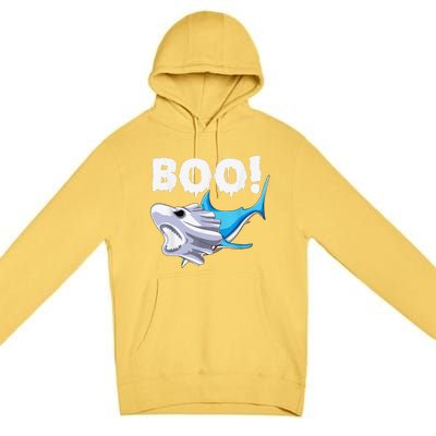 Funny Shark Halloween Boo Spooky Ghost Costume Premium Pullover Hoodie