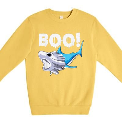 Funny Shark Halloween Boo Spooky Ghost Costume Premium Crewneck Sweatshirt