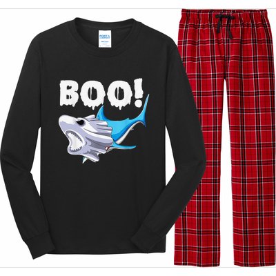 Funny Shark Halloween Boo Spooky Ghost Costume Long Sleeve Pajama Set