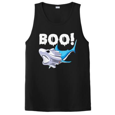 Funny Shark Halloween Boo Spooky Ghost Costume PosiCharge Competitor Tank