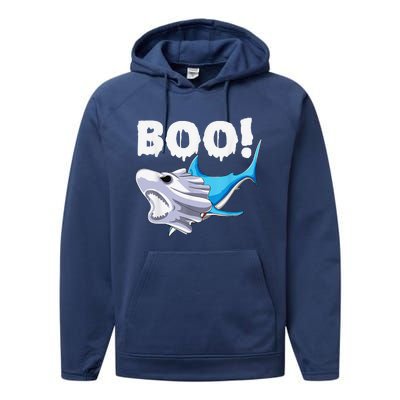 Funny Shark Halloween Boo Spooky Ghost Costume Performance Fleece Hoodie