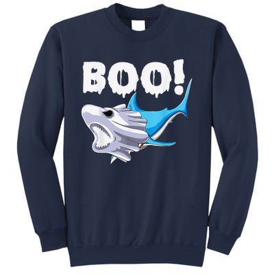 Funny Shark Halloween Boo Spooky Ghost Costume Sweatshirt