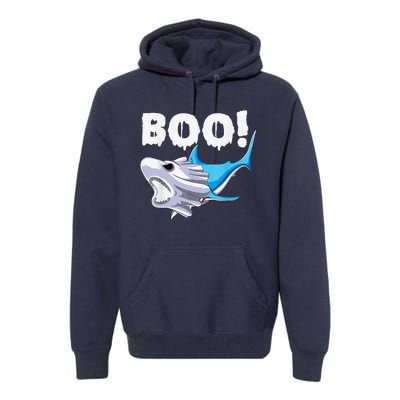 Funny Shark Halloween Boo Spooky Ghost Costume Premium Hoodie