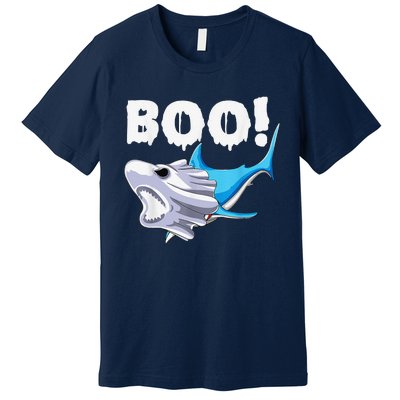 Funny Shark Halloween Boo Spooky Ghost Costume Premium T-Shirt