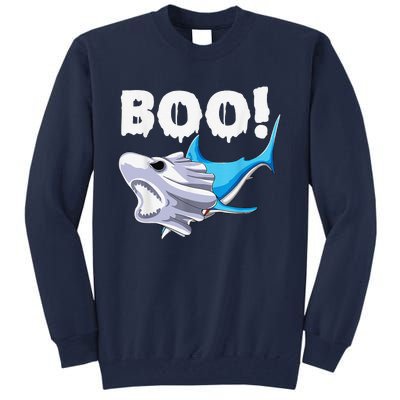 Funny Shark Halloween Boo Spooky Ghost Costume Tall Sweatshirt