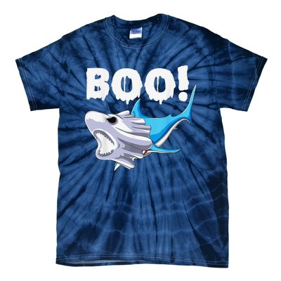 Funny Shark Halloween Boo Spooky Ghost Costume Tie-Dye T-Shirt