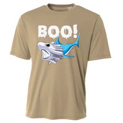 Funny Shark Halloween Boo Spooky Ghost Costume Cooling Performance Crew T-Shirt