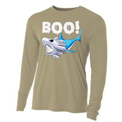 Funny Shark Halloween Boo Spooky Ghost Costume Cooling Performance Long Sleeve Crew