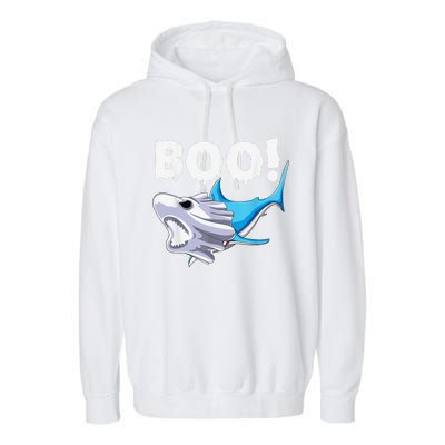 Funny Shark Halloween Boo Spooky Ghost Costume Garment-Dyed Fleece Hoodie