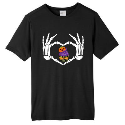 Funny Skeleton Hand Heart Cupcake Baking Halloween Costume Meaningful Gift Tall Fusion ChromaSoft Performance T-Shirt