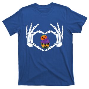 Funny Skeleton Hand Heart Cupcake Baking Halloween Costume Meaningful Gift T-Shirt