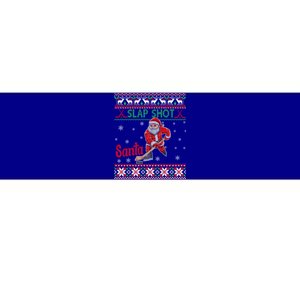 Funny Santa Hockey Christmas Gift Santa Ugly Sweater Gift Bumper Sticker