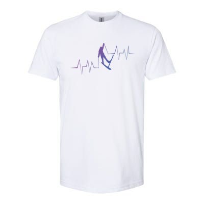 Funny Ski Heartbeat Skier Skiing Great Gift Softstyle® CVC T-Shirt