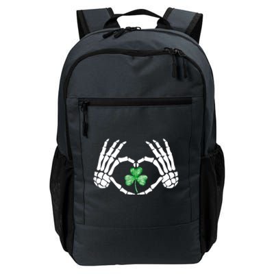 Funny Skeleton Hand Heart St Patricks Day Cool Skeleton Hand Gift Daily Commute Backpack