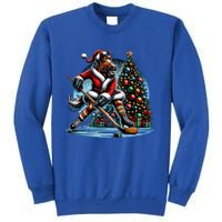 Funny Santa Horse Playing Hockey Christmas Gift Sweatshirt