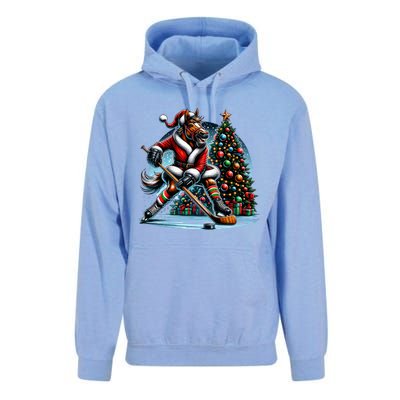 Funny Santa Horse Playing Hockey Christmas Gift Unisex Surf Hoodie