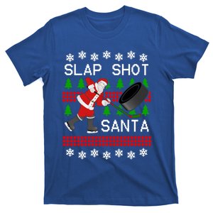 Funny Santa Hockey Christmas Slap Shot Hockey Santa Great Gift T-Shirt