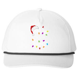 Funny Santa Hat Merry And Bright Christmas Lights Gift Snapback Five-Panel Rope Hat