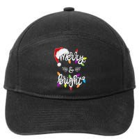 Funny Santa Hat Merry And Bright Christmas Lights Gift 7-Panel Snapback Hat