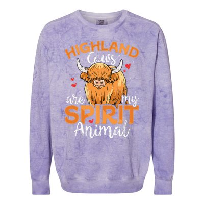 Funny Scottish Highland Cow Cows Lover Colorblast Crewneck Sweatshirt