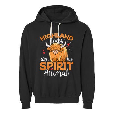 Funny Scottish Highland Cow Cows Lover Garment-Dyed Fleece Hoodie