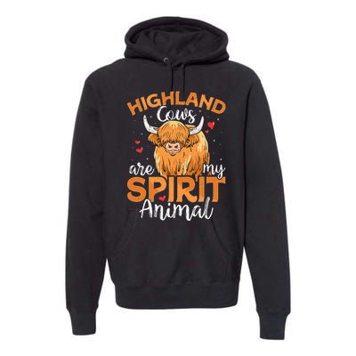 Funny Scottish Highland Cow Cows Lover Premium Hoodie