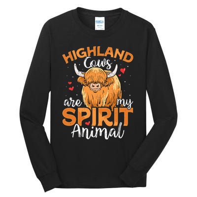 Funny Scottish Highland Cow Cows Lover Tall Long Sleeve T-Shirt