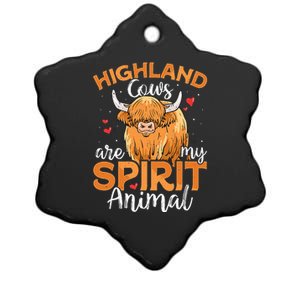 Funny Scottish Highland Cow Cows Lover Ceramic Star Ornament