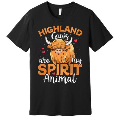 Funny Scottish Highland Cow Cows Lover Premium T-Shirt