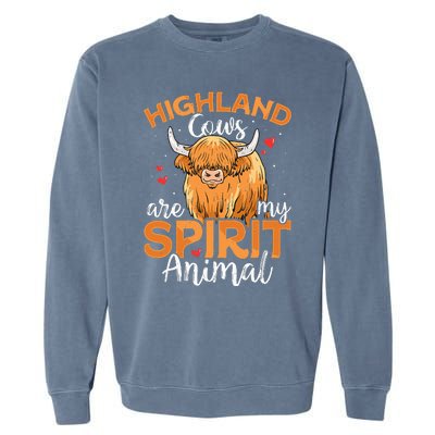 Funny Scottish Highland Cow Cows Lover Garment-Dyed Sweatshirt