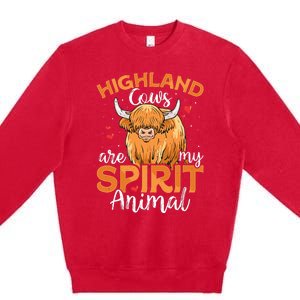 Funny Scottish Highland Cow Cows Lover Premium Crewneck Sweatshirt