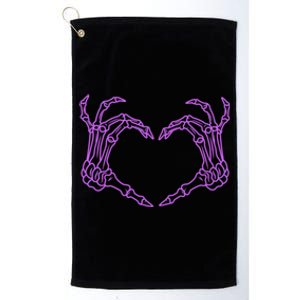 Funny Skeleton Heart Hands Bones Love Costume Halloween Cute Gift Platinum Collection Golf Towel