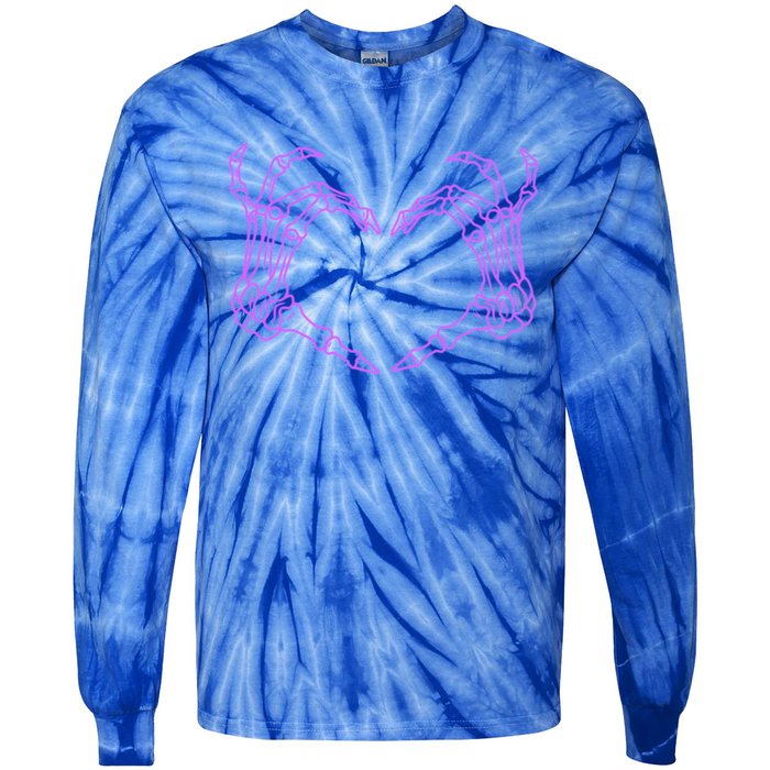 Funny Skeleton Heart Hands Bones Love Costume Halloween Cute Gift Tie-Dye Long Sleeve Shirt