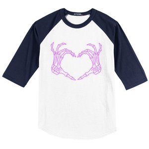 Funny Skeleton Heart Hands Bones Love Costume Halloween Cute Gift Baseball Sleeve Shirt